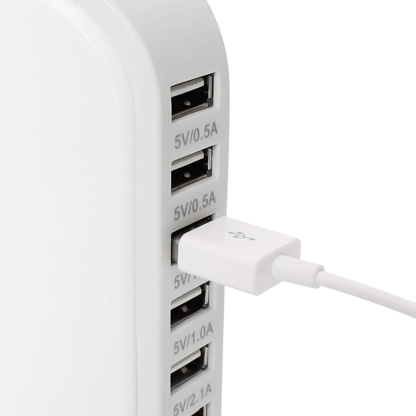 Station de recharge USB 6 ports 40 watts pour smartphones et tablettes