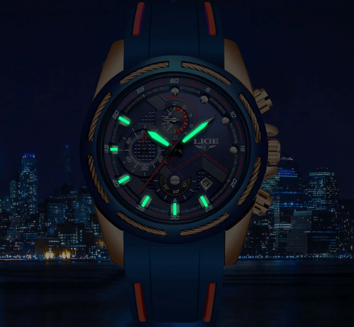 Montre moderne étanche pour homme avec bracelets en caoutchouc Montres multifonctions Design unique Cadeau parfait