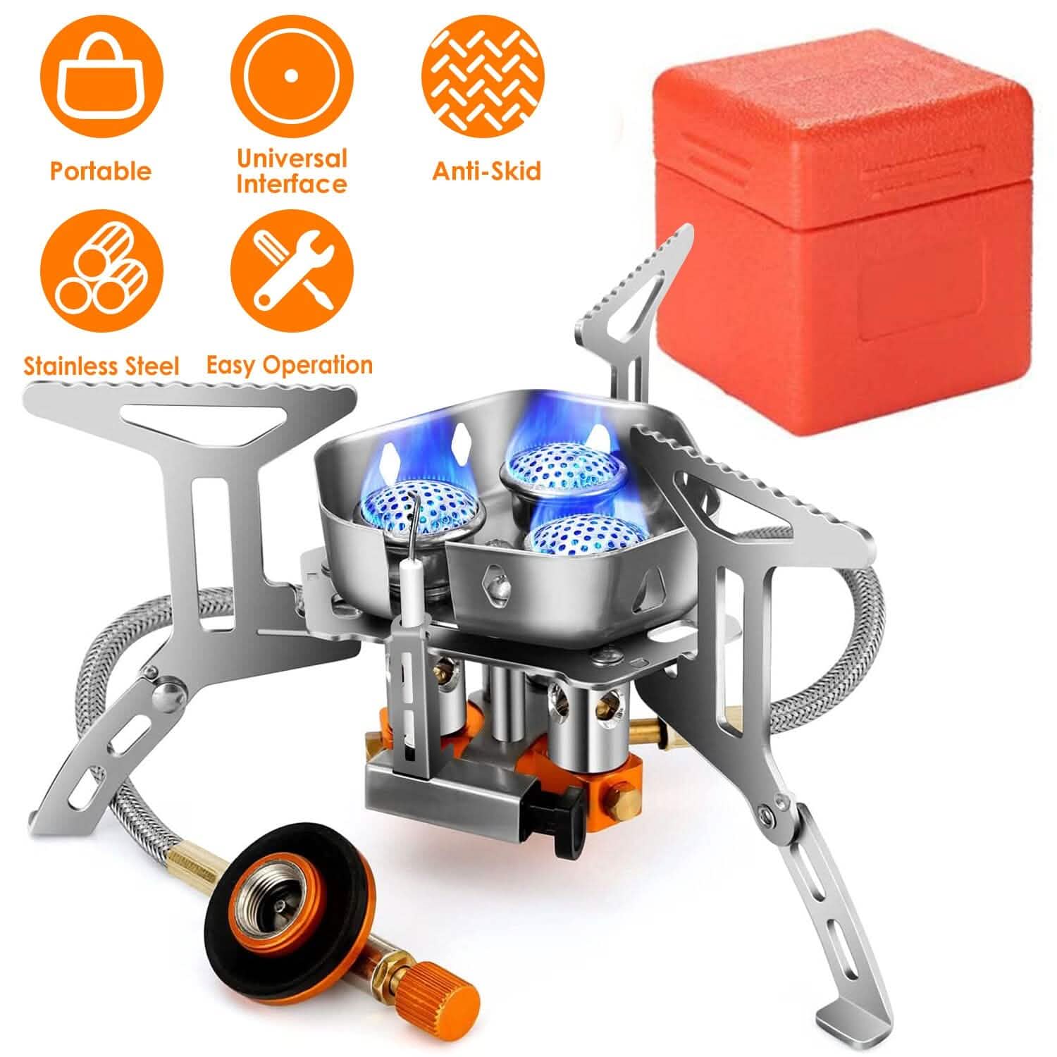Réchaud de camping portable 4000W, pliable, puissant, pour la randonnée