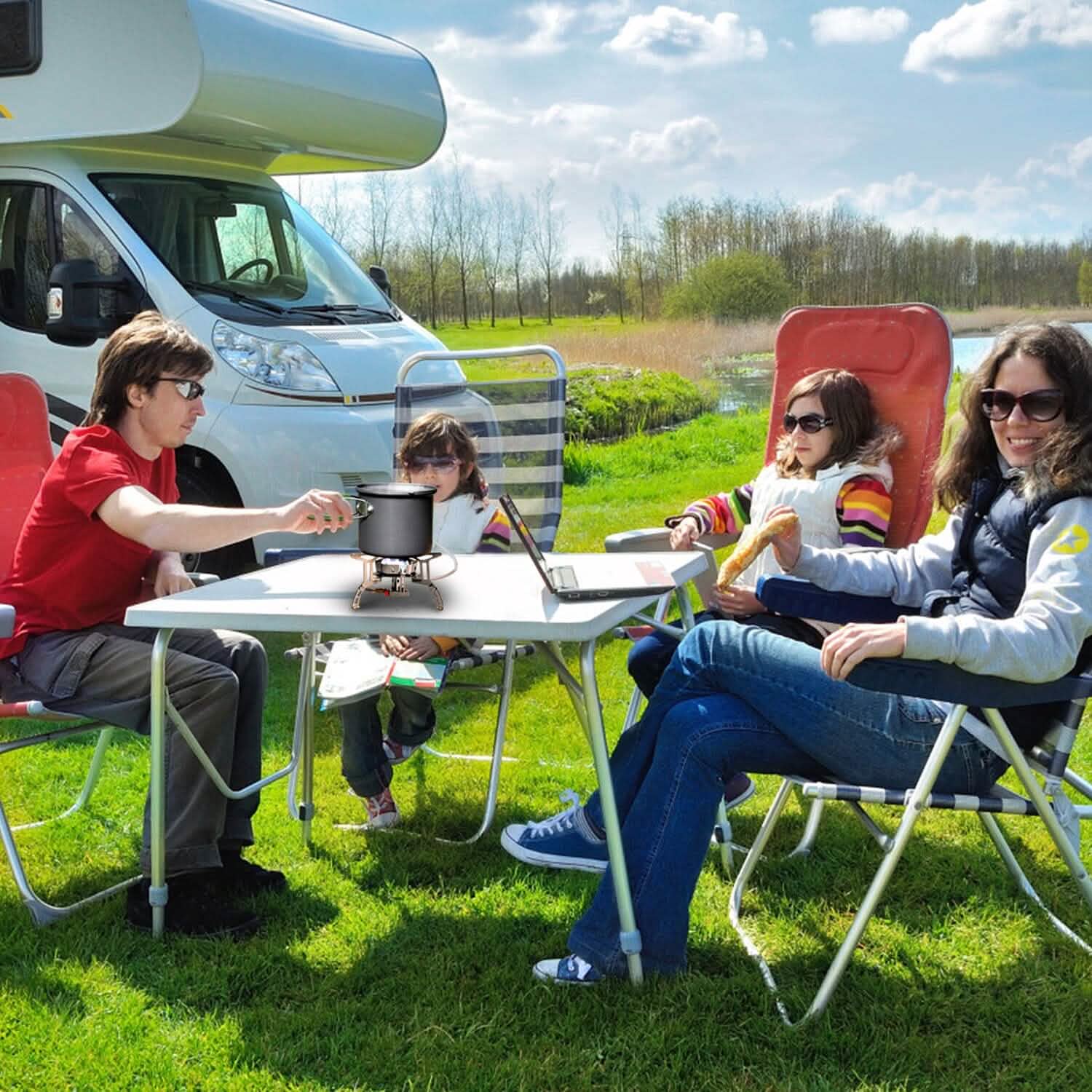 Réchaud de camping portable 4000W, pliable, puissant, pour la randonnée
