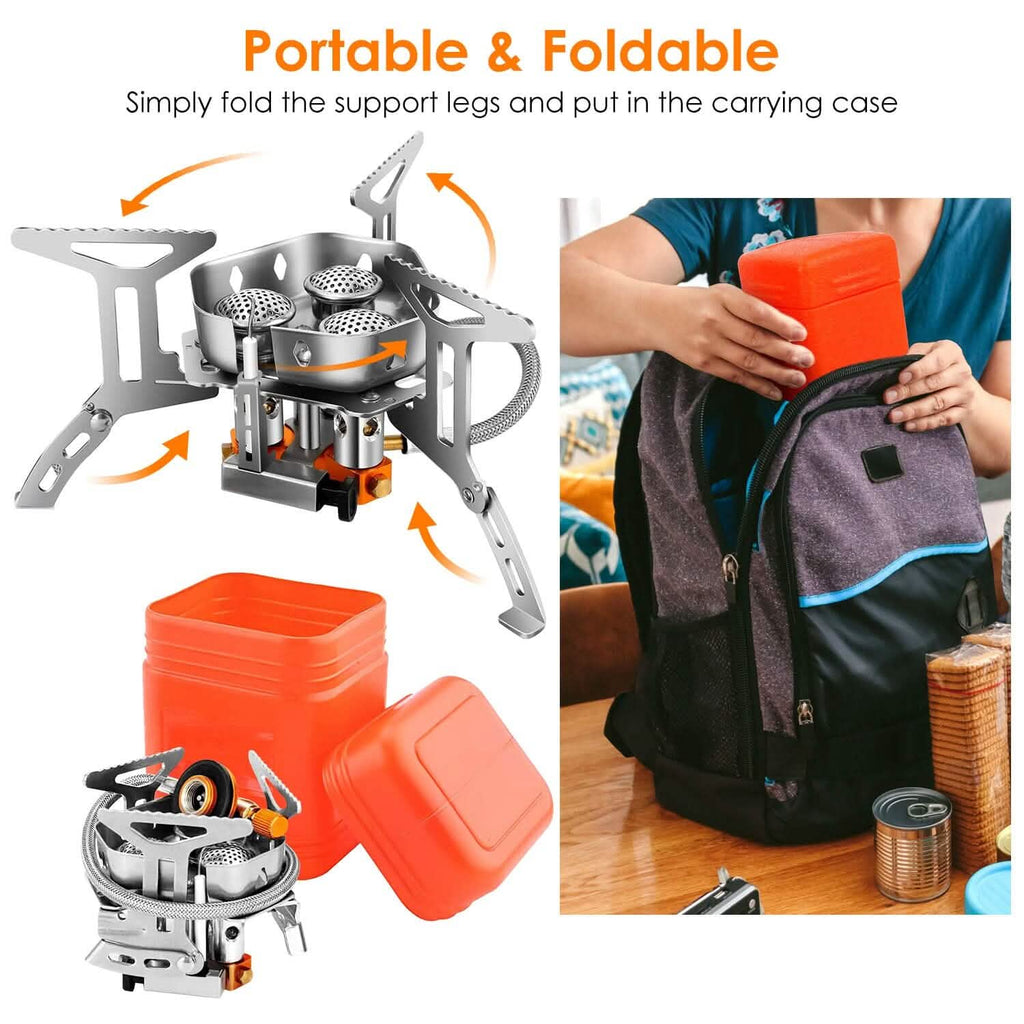 Réchaud de camping portable 4000W, pliable, puissant, pour la randonnée