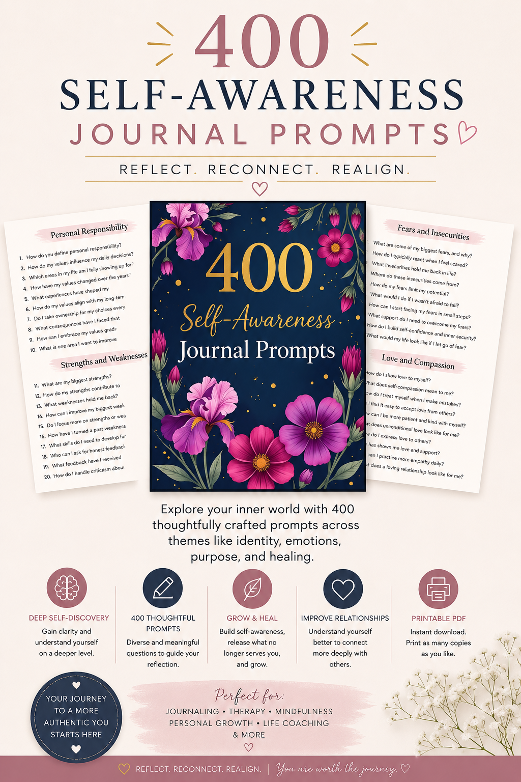 400 questions pour un journal de pleine conscience (PDF imprimable)