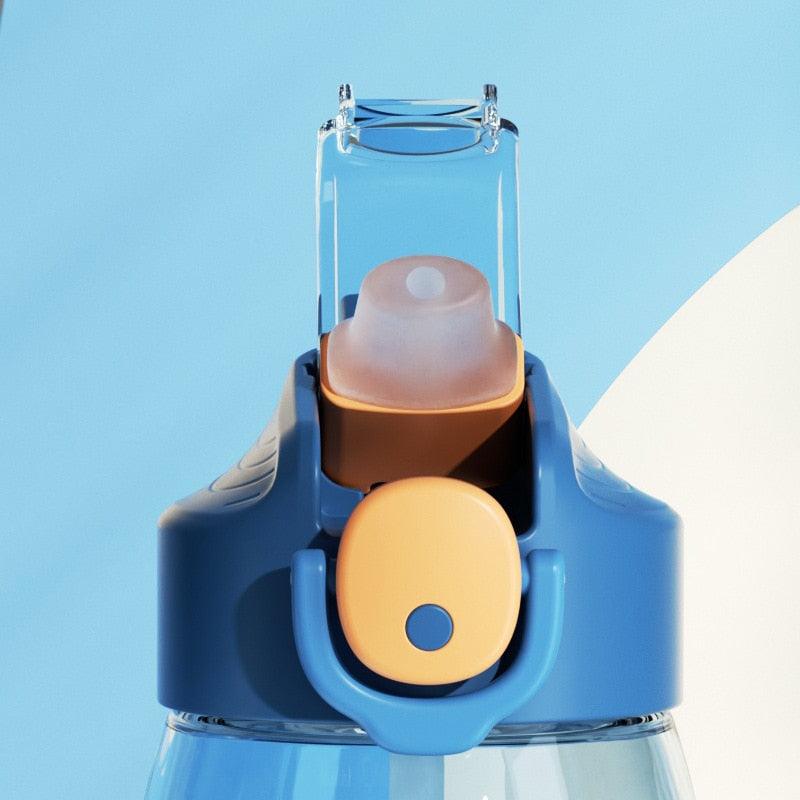 Bouteille d'eau pour enfants en matériau de haute qualité 400 ml/550 ml avec paille, étanche, sans BPA, en plastique durable, mignonne, avec bec verseur, pour enfants - Bouteille d'eau anti-fuite avec dessin animé pour enfants