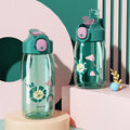 Bouteille d'eau pour enfants en matériau de haute qualité 400 ml/550 ml avec paille, étanche, sans BPA, en plastique durable, mignonne, avec bec verseur, pour enfants - Bouteille d'eau anti-fuite avec dessin animé pour enfants