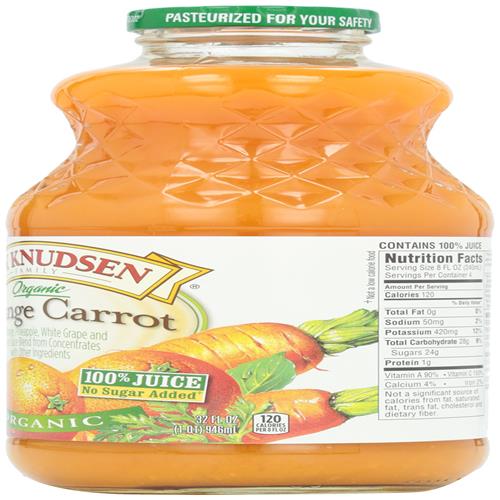 Mélange de jus d'orange et de carotte biologiques R.W. Knudsen Family, 946 ml