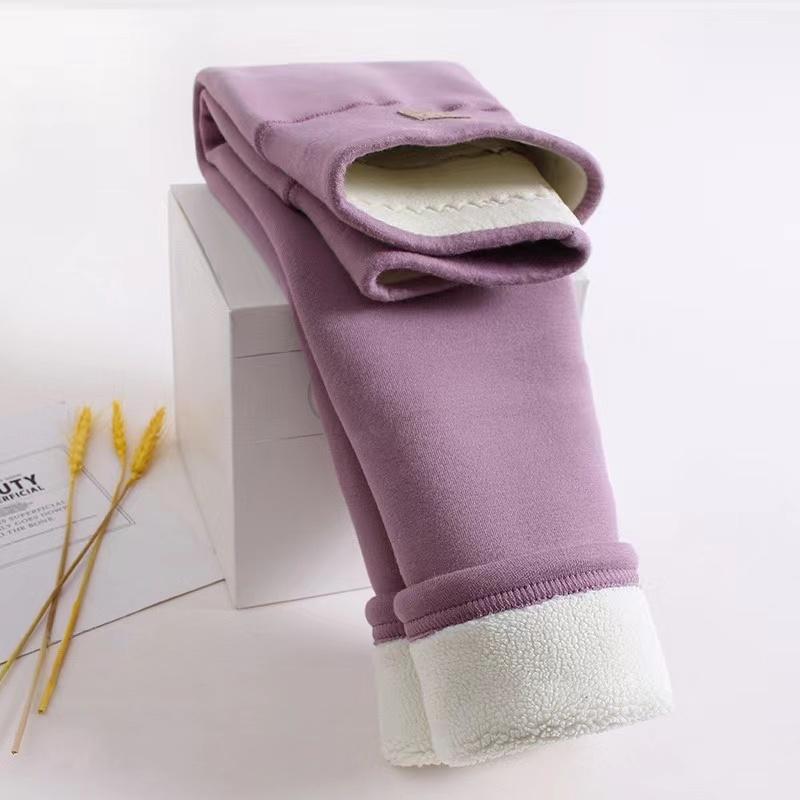 Leggings d'hiver épais pour filles, doublés en laine