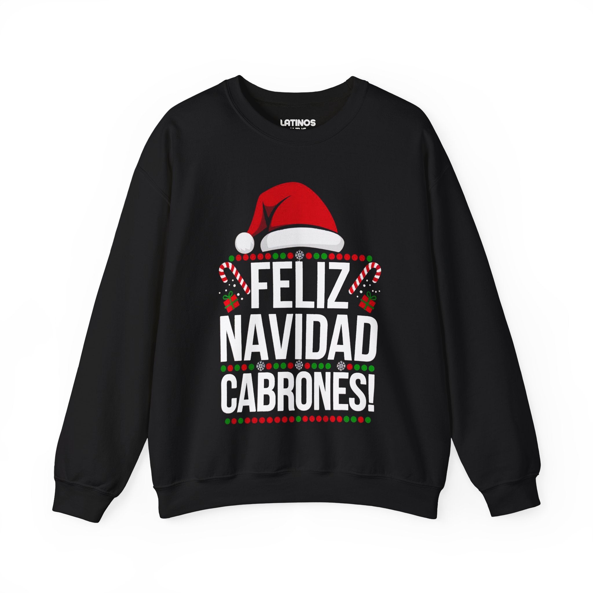 Pull de Noël « Feliz Navidad Cabrones » | Sweat-shirt confortable col rond | Noël latino amusant | 4 couleurs