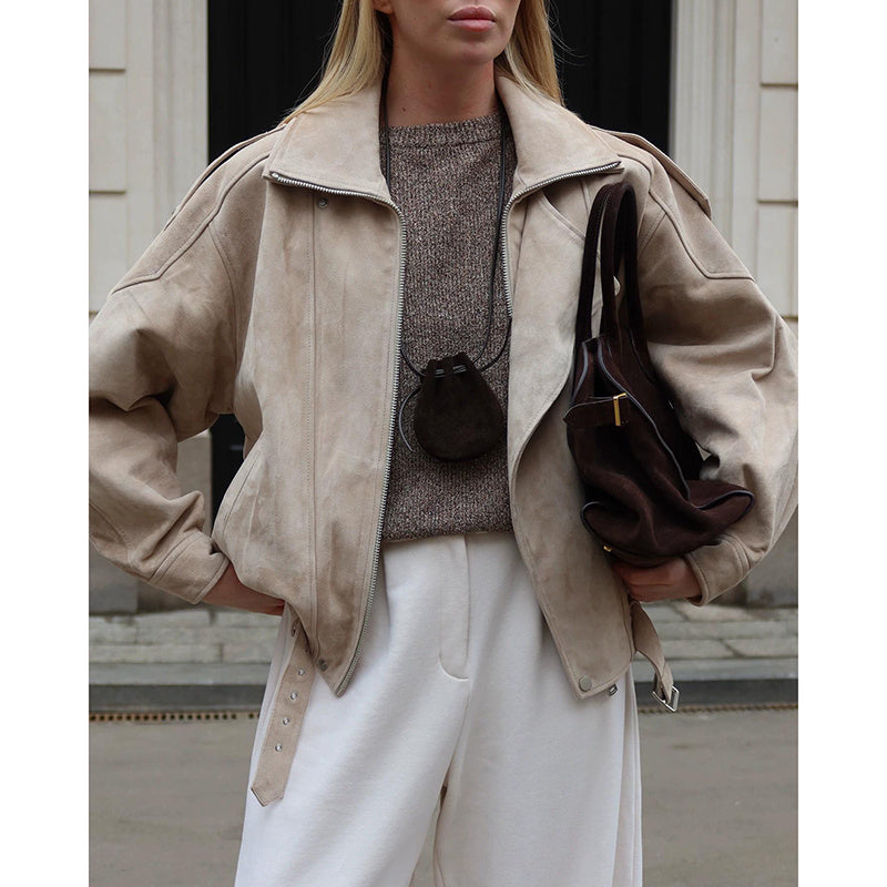 Veste décontractée zippée pour femme