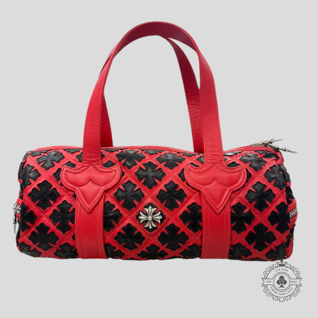 Mini sac polochon Chrome Heart Plus à motif, rouge