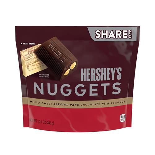 Hershey's Nuggets Chocolat Noir Spécial aux Amandes, sachet à partager, 286 g