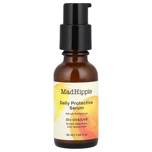 Sérum protecteur quotidien Mad Hippie SPF 30+, Vitamine C et Acide hyaluronique, Crème solaire à l'oxyde de zinc, Sans danger pour les récifs coralliens, 30 ml