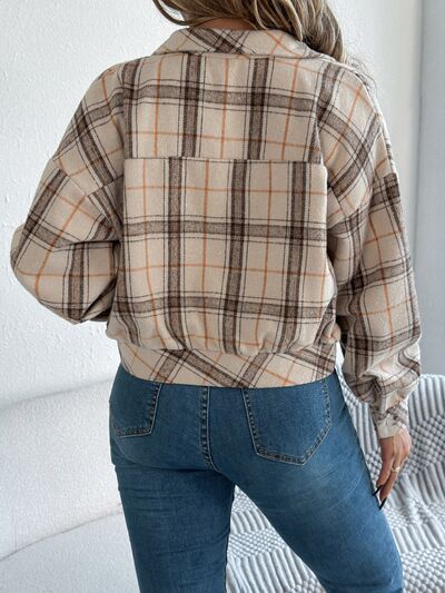 Veste à carreaux boutonnée à manches longues pour femme, confortable, tendance et décontractée, veste simple