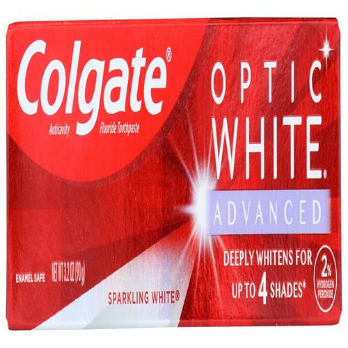Dentifrice blanchissant Colgate Optic White Advanced, Blanc éclatant, 90 g
