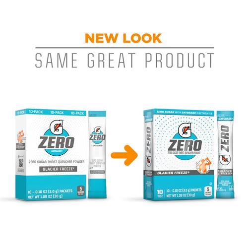 Gatorade - Boissons Sportives G Zero Sachets de Poudre Glacier Freeze, 2,8 g (Lot de 10)