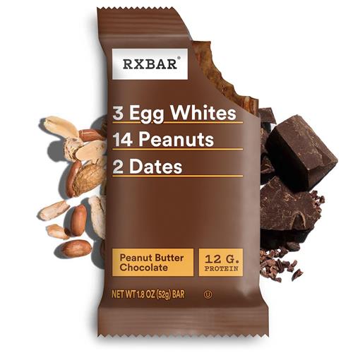Barres protéinées Rxbar, En-cas protéiné, Barres d'en-cas, Beurre de cacahuète et chocolat, Boîte de 258 g (5 barres)