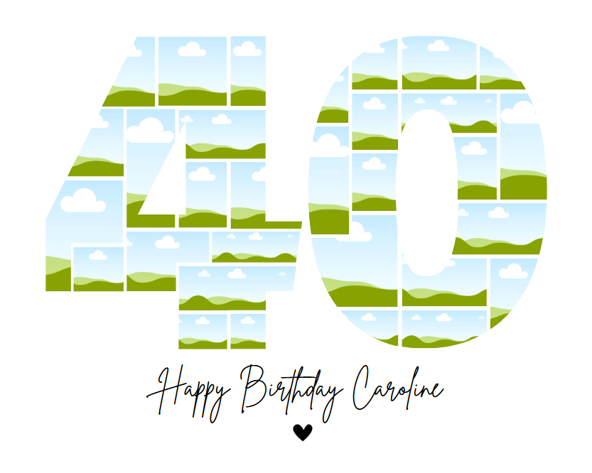 Modèle Canva de collage photo pour 40e anniversaire – Souvenir personnalisable d'étape importante