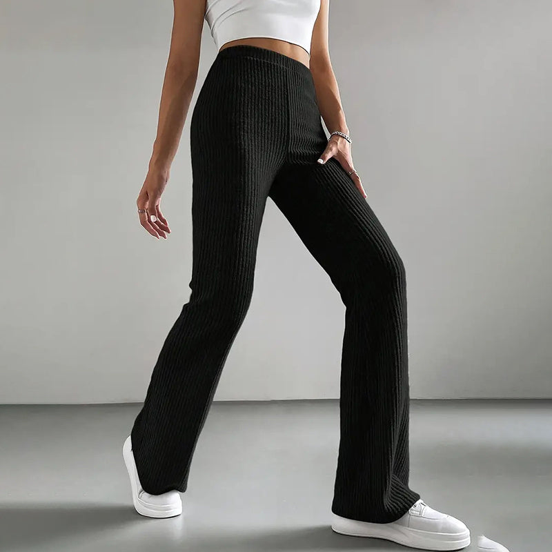 Pantalon de jogging côtelé et extensible pour femme