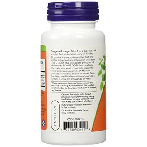 Now Foods Dopa Mucuna 90 Vcaps - 3092 - Lot de 2