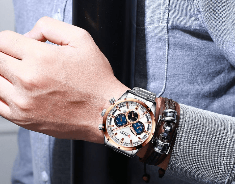 Montre de sport étanche en acier inoxydable pour homme avec chronomètre et affichage de la date spécial, design unique, cadeau parfait