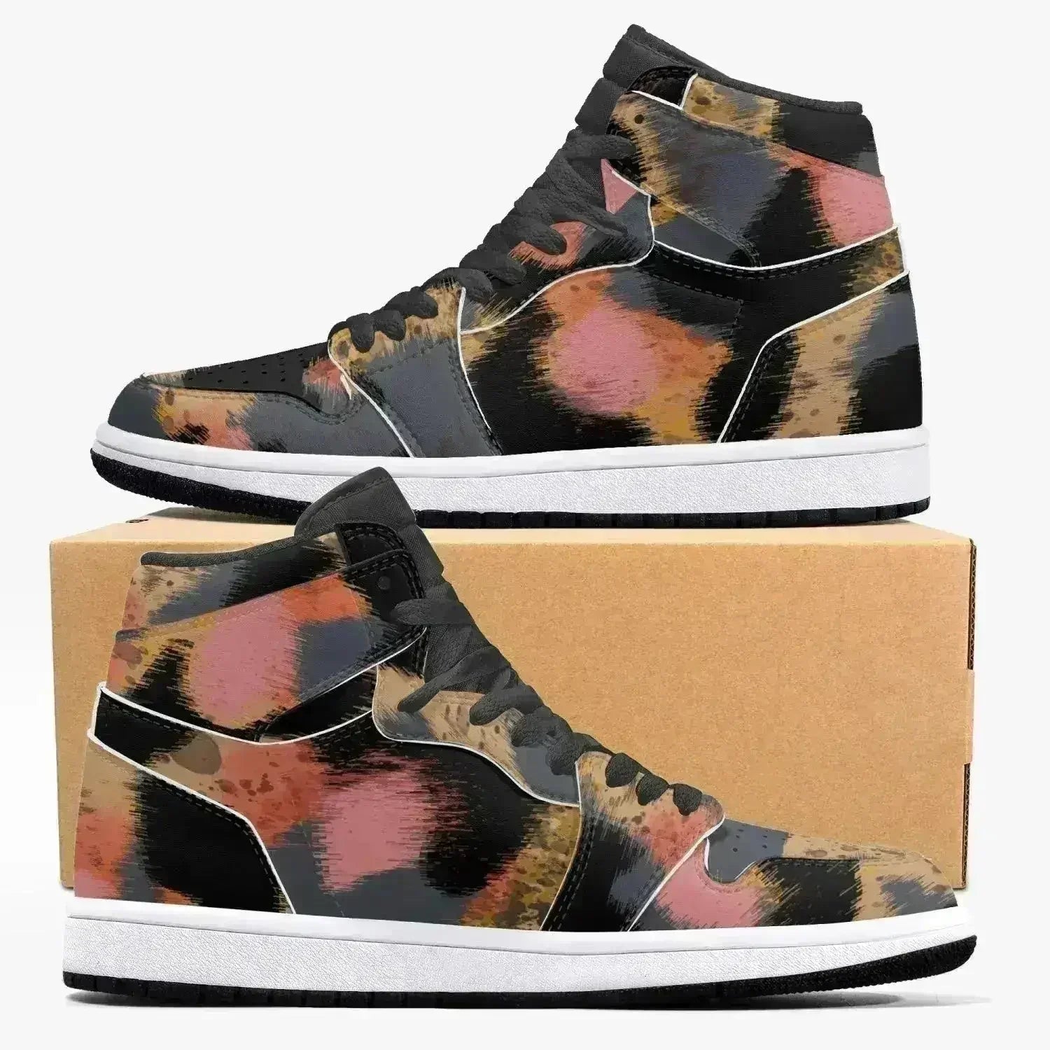 Baskets montantes en cuir imprimé léopard Jacki Easlick