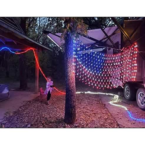 Guirlande lumineuse LED 420 drapeaux américains avancés