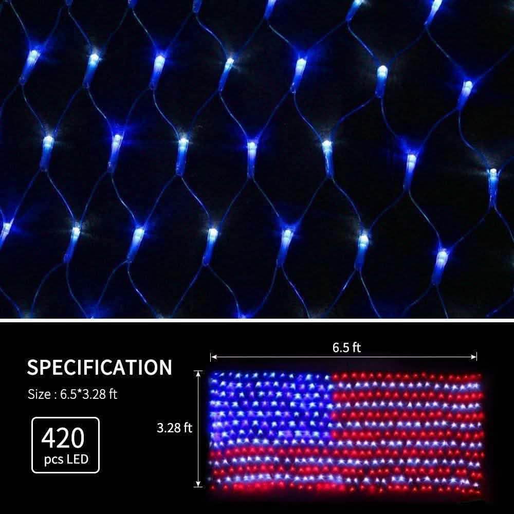 Guirlande lumineuse LED 420 drapeaux américains avancés
