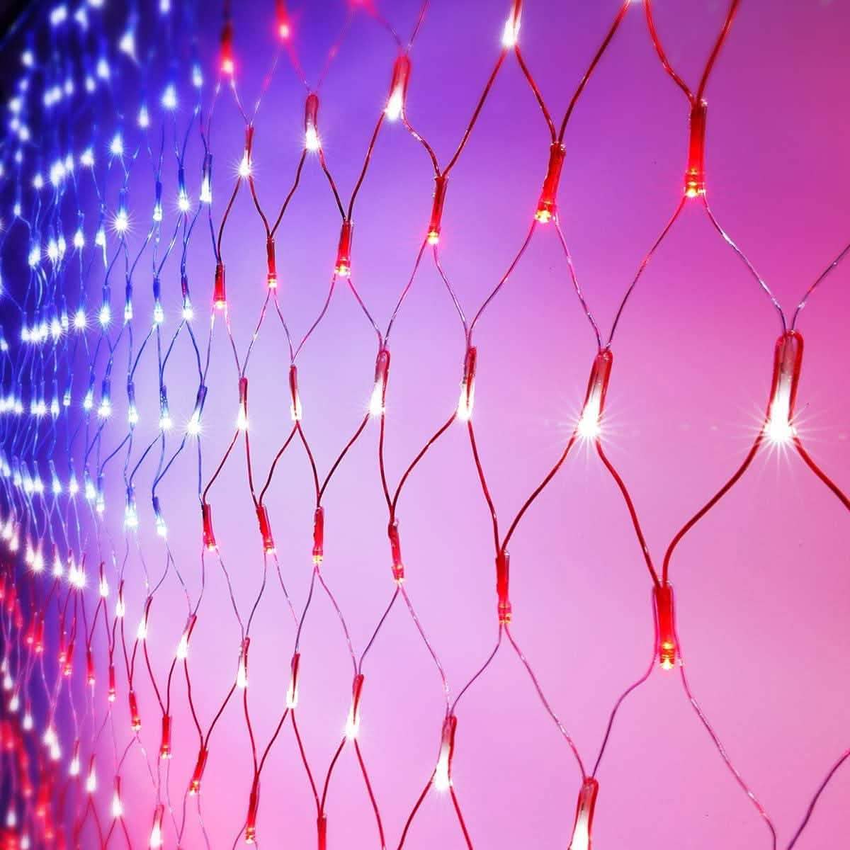 Guirlande lumineuse LED 420 drapeaux américains avancés