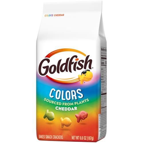 Goldfish Colors Biscuits au fromage cheddar, Biscuits apéritifs cuits au four, Sac de 187 g