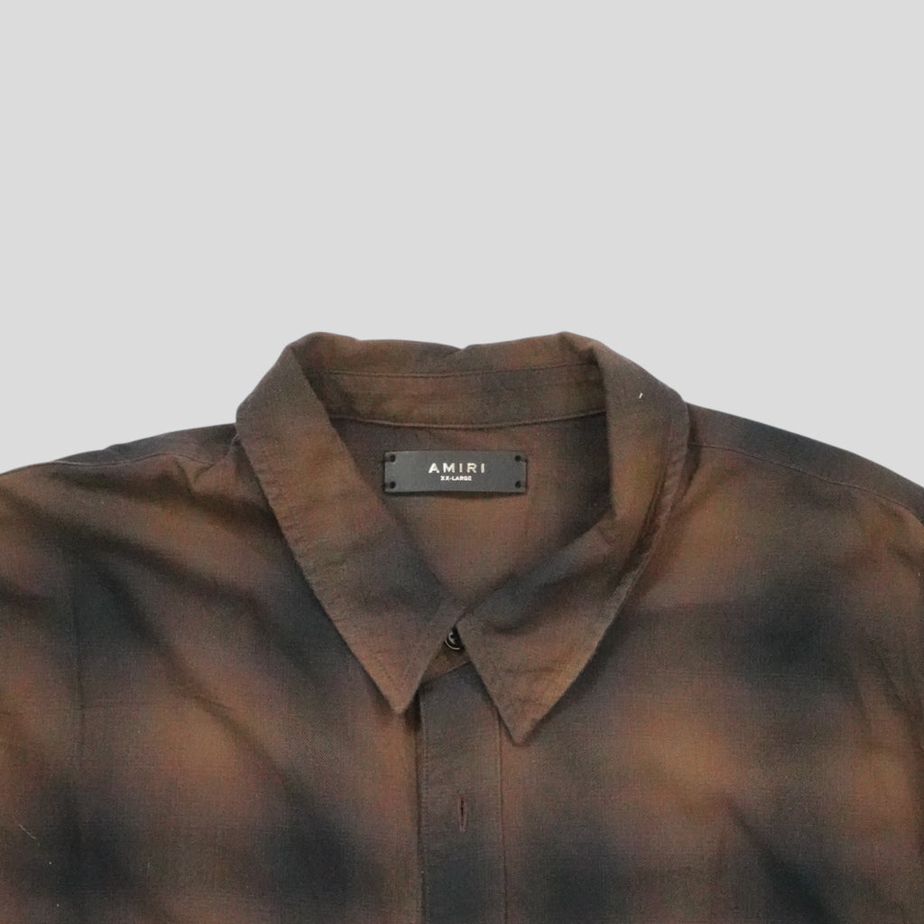 Chemise boutonnée Amiri Crystal Painter à carreaux marron