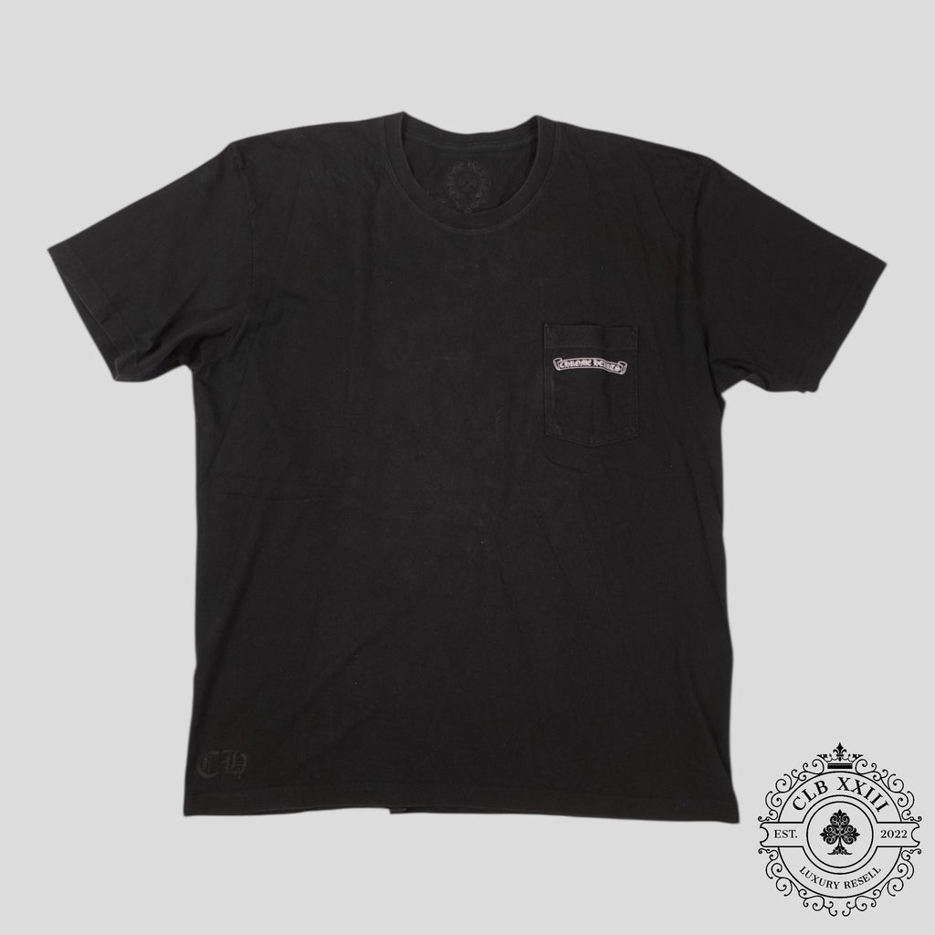 T-shirt à poche Chrome Hearts Scroll Logo noir - D'occasion