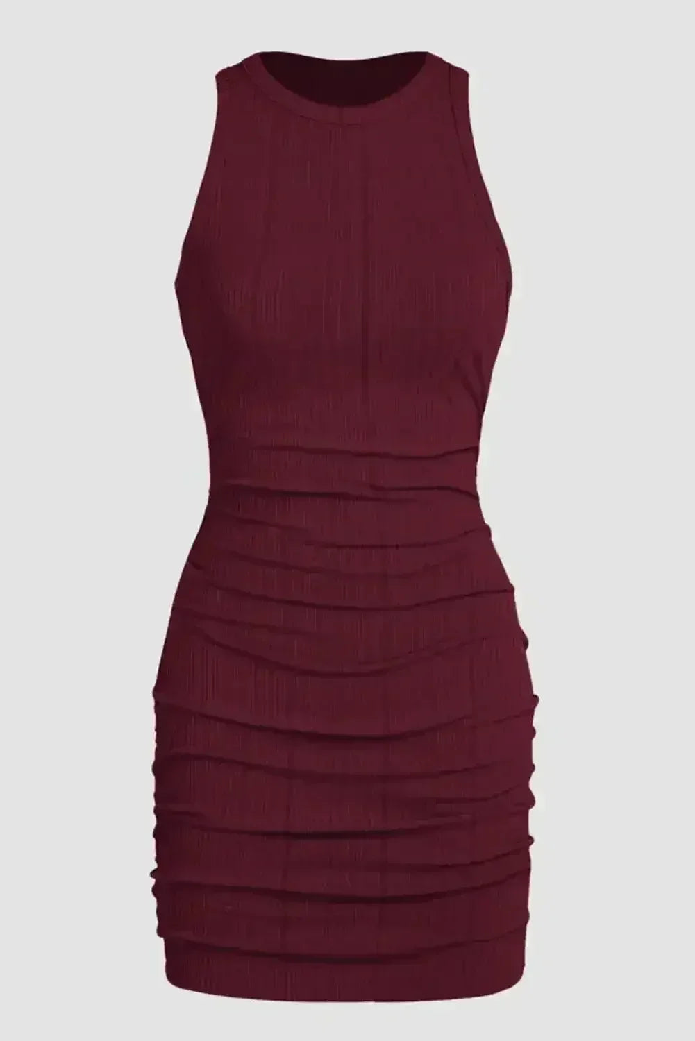 Robe fourreau froncée sans manches Red Dahlia