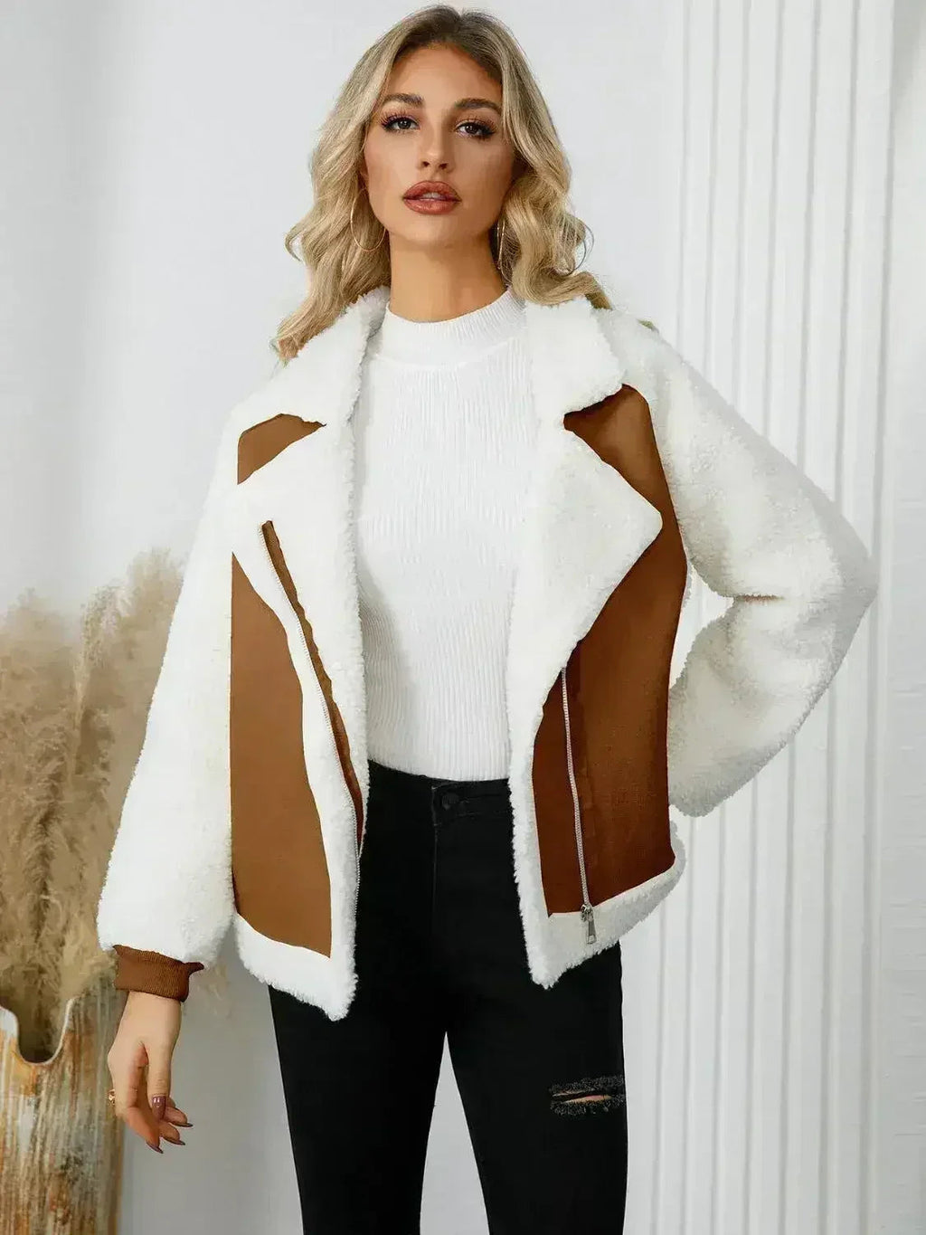 Veste polaire zippée à manches longues avec poches
