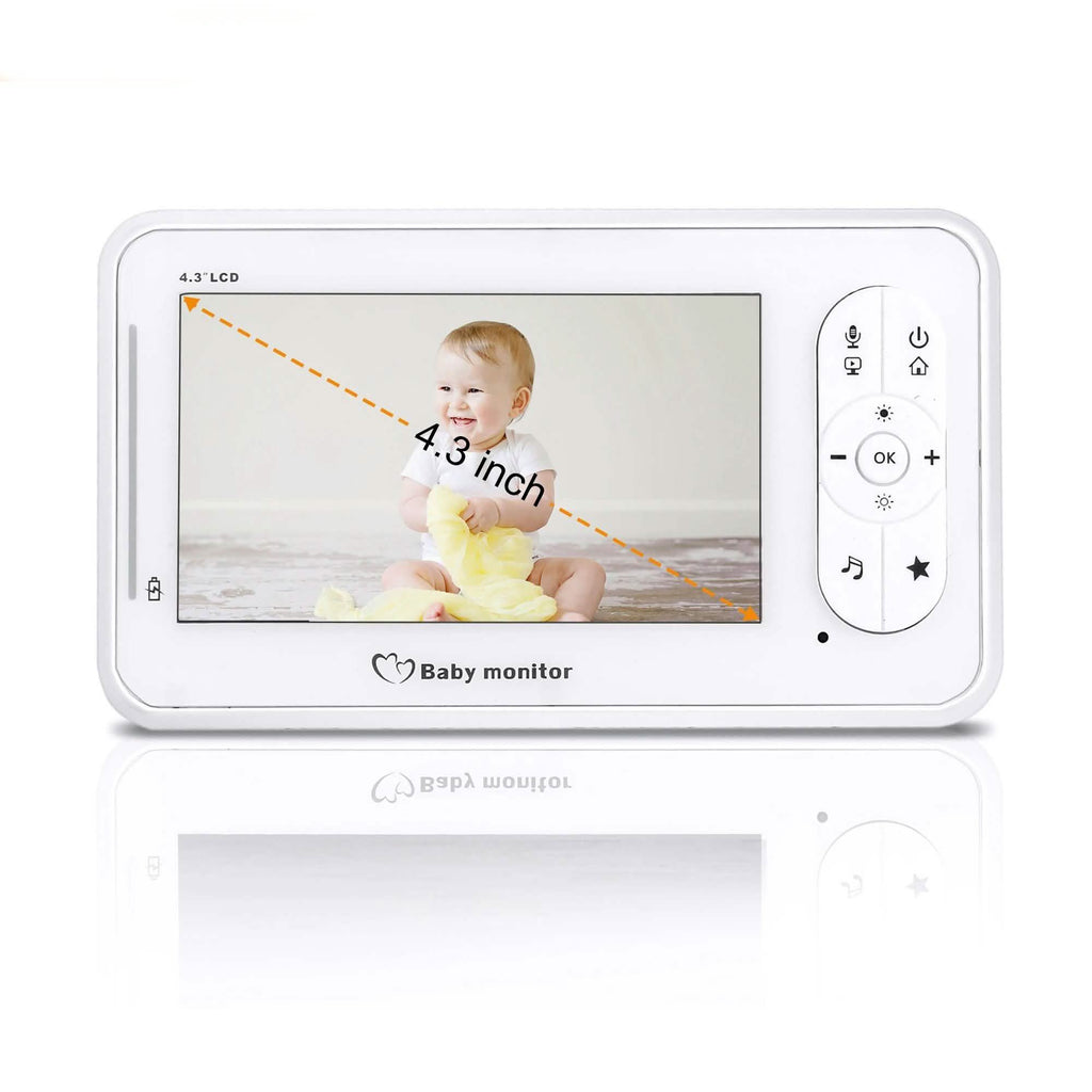 Babyphone 4,3" avec caméra sans fil 2,4 GHz et vidéo bidirectionnelle