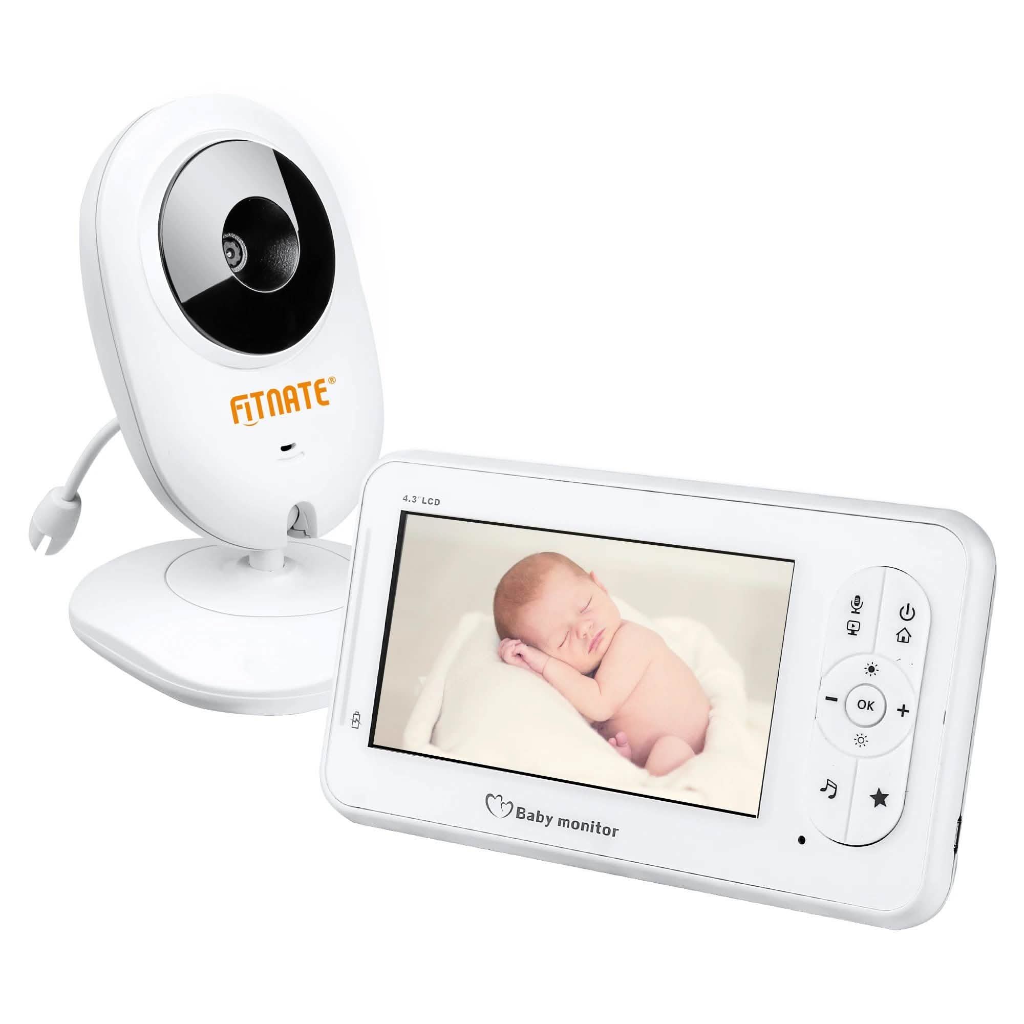 Babyphone 4,3" avec caméra sans fil 2,4 GHz et vidéo bidirectionnelle