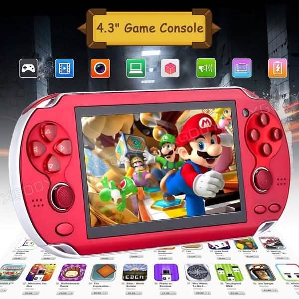 Console de jeu 4,3 pouces 3000 jeux intégrés Caméra vidéo rétro