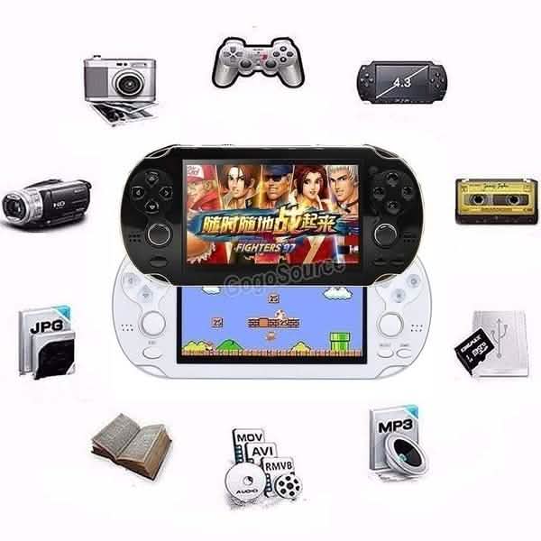 Console de jeu 4,3 pouces 3000 jeux intégrés Caméra vidéo rétro