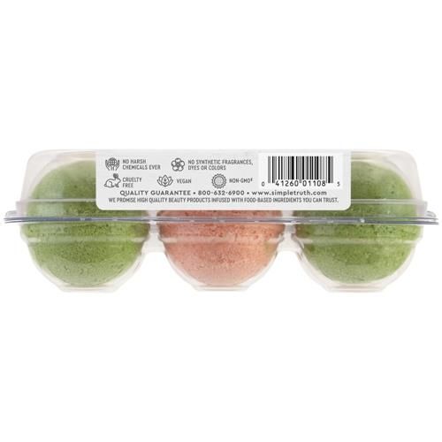 Simple Truth Beauty Crate Bombes de Bain Effervescentes Avocat Noix de Coco & Papaye 6 u.
