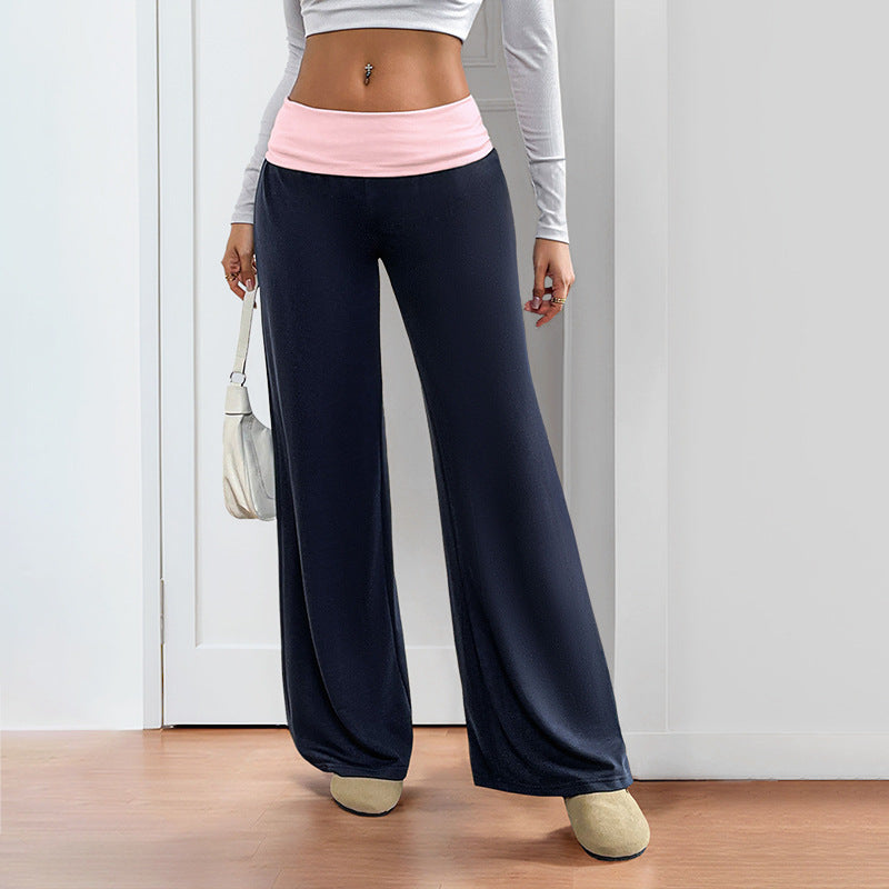 Pantalon patchwork large pour femme