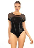 Body scintillant Lurex noir | Fabrication italienne - Femstylo
