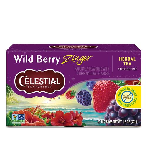 Tisane aux fruits rouges Celestial Seasonings Wild Berry Zinger, sans caféine, 20 sachets