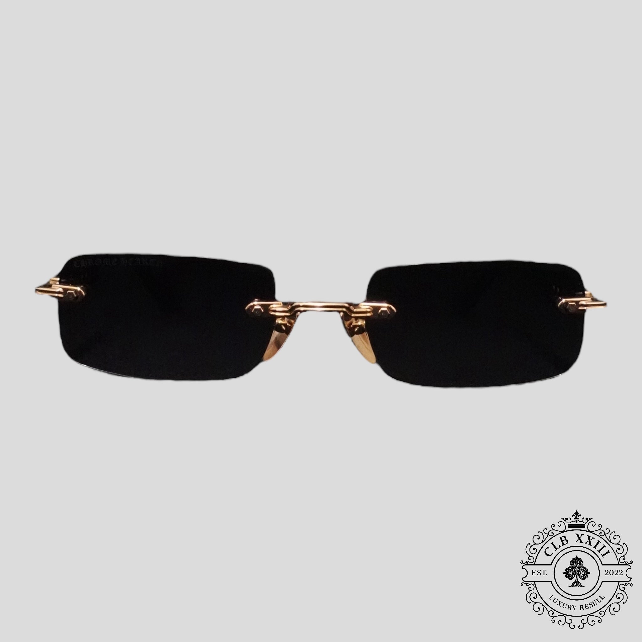 Lunettes de soleil Chrome Hearts Deep I en noir et or