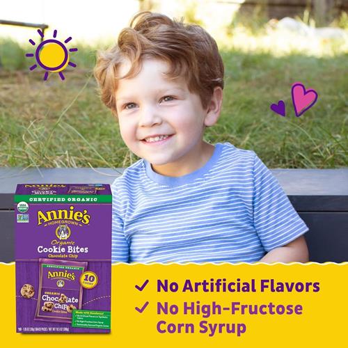 Annies Organic Cookie Bites aux pépites de chocolat, 10 sachets, 297 g