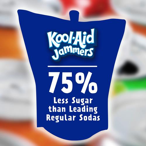 Boisson aromatisée à la framboise bleue Kool-Aid Jammers, boîte de 10 unités, sachets de 17,7 cl