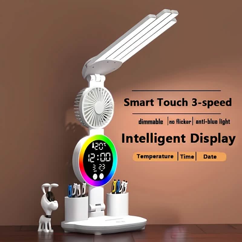 Lampe de bureau LED Smart Touch – Alimentation USB, double tête, intensité variable, couleurs changeantes
