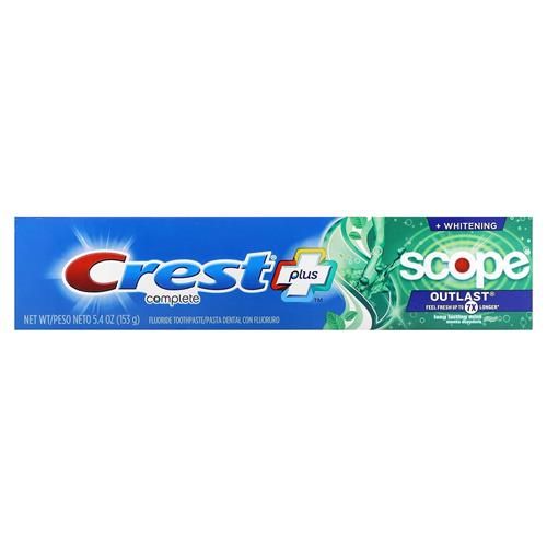 Dentifrice blanchissant complet Crest + Scope Outlast, menthe, 153 g