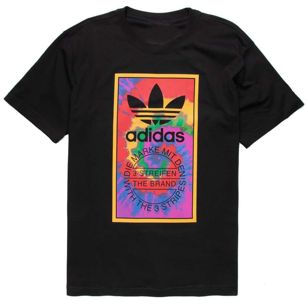 T-shirt à logo languette tie-dye adidas Originals enfant - Noir