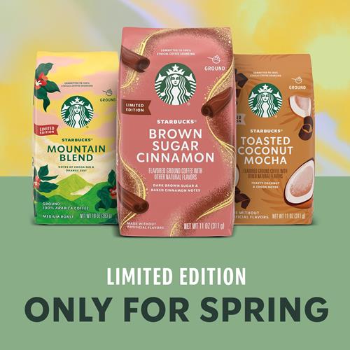 Café moulu Starbucks, café torréfié mi-léger, Mountain Blend, 100 % Arabica, édition limitée, 1 sac (283 g)