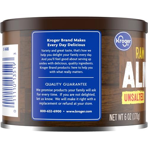 Amandes crues non salées Kroger 6 oz