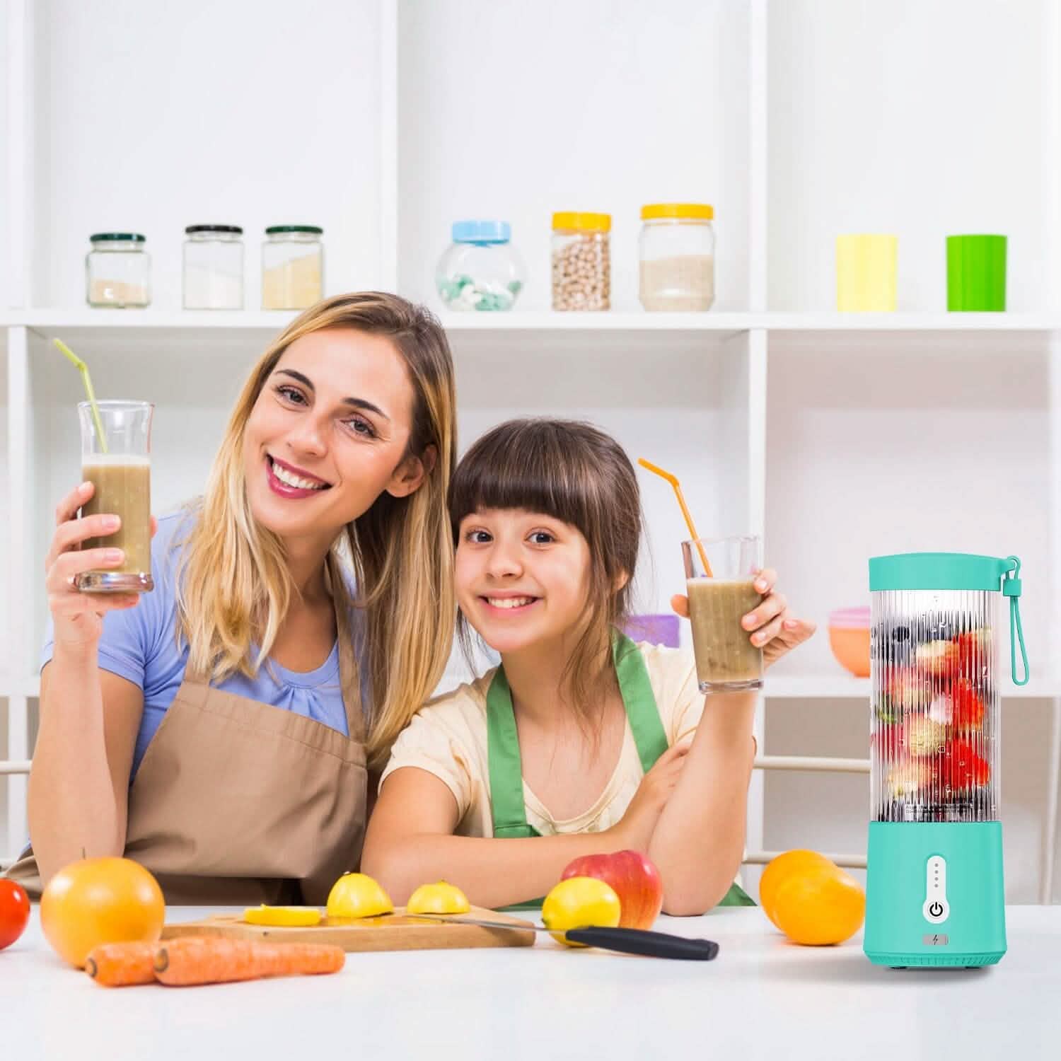 Mixeur à fruits rechargeable de 450 ml avec 6 lames
