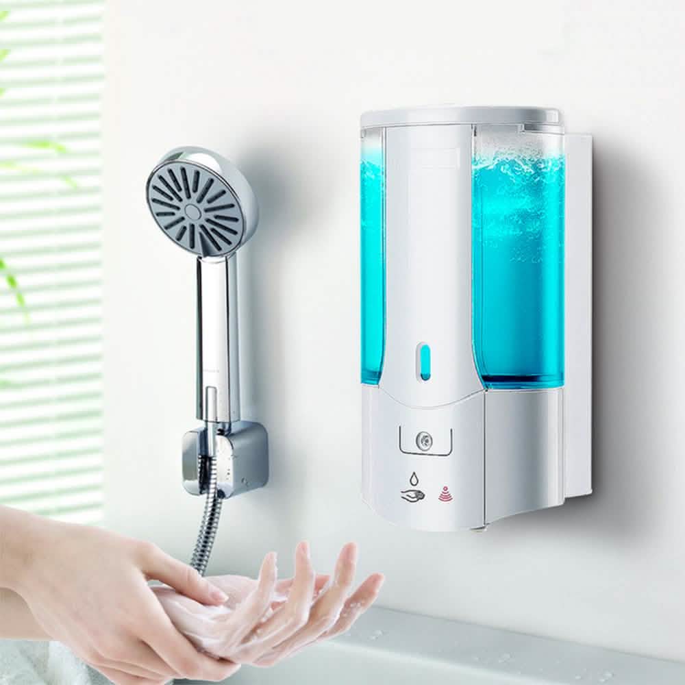 Distributeur de savon automatique sans contact à capteur infrarouge mural de 450 ml